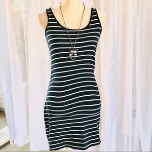 Marquis Tank Striped Black & White Mini Dress